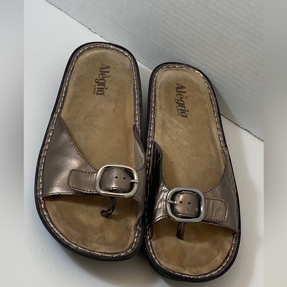Alegria Pre-Owned Women’s Mil-204 Pewter Slide on Thong US Size 10 - Picture 3 of 6